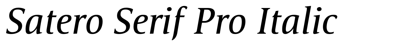 Satero Serif Pro Italic
